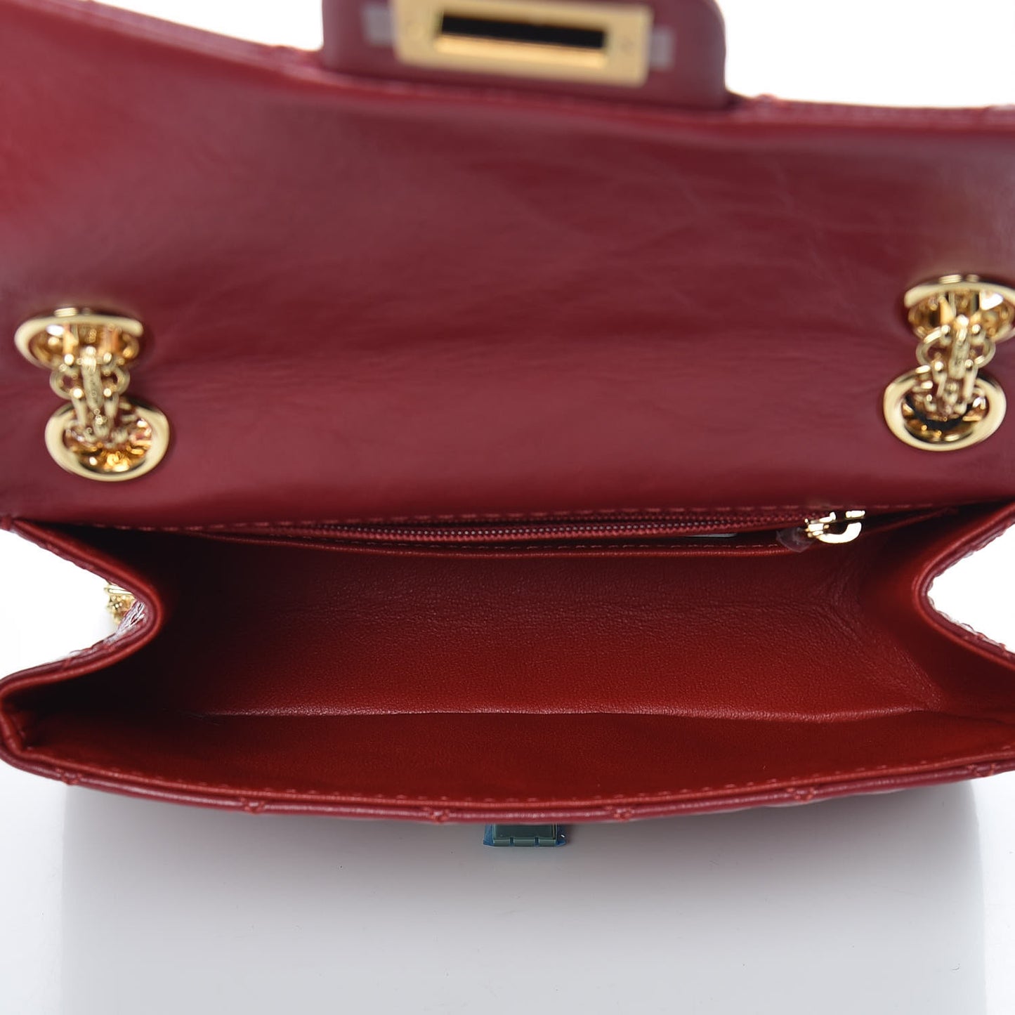 Aged Calfskin Quilted 2.55 Reissue Mini Flap Red