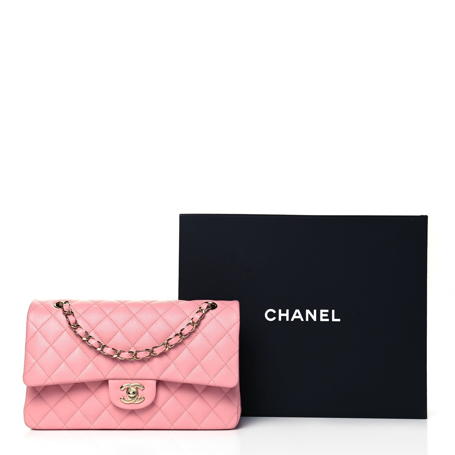 Chanel Caviar Quilted Medium Double Flap Pink 11 of 11
