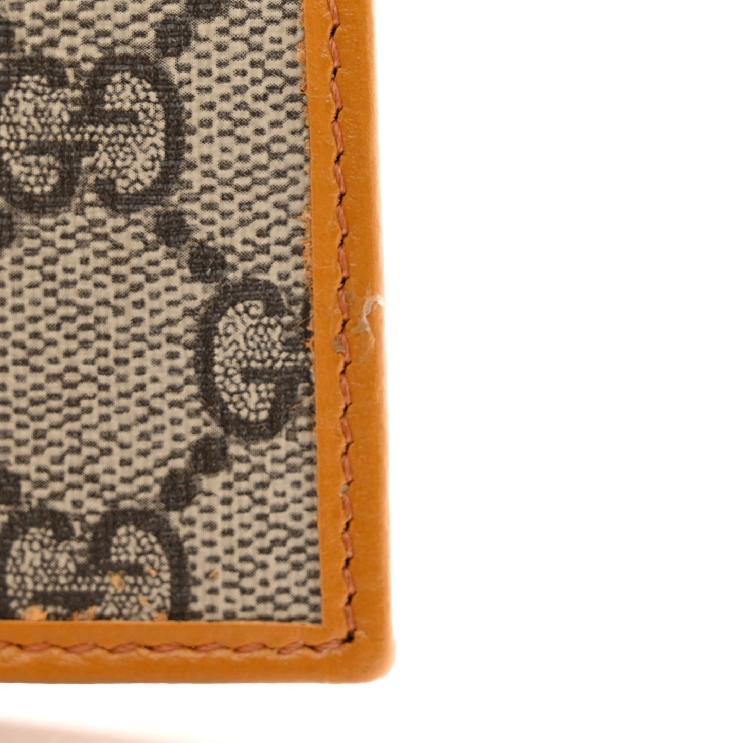 GG Supreme Monogram Textured Calfskin Retro Interlocking G Passport Case Beige Yellow
