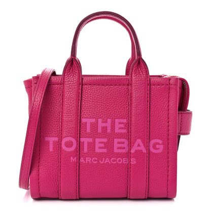 Marc Jacobs Grained Calfskin Mini The Tote Bag Lipstick Pink 1 of 9