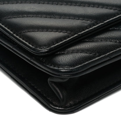Chanel Lambskin Chevron Quilted Wallet On Chain WOC Black 9 of 10