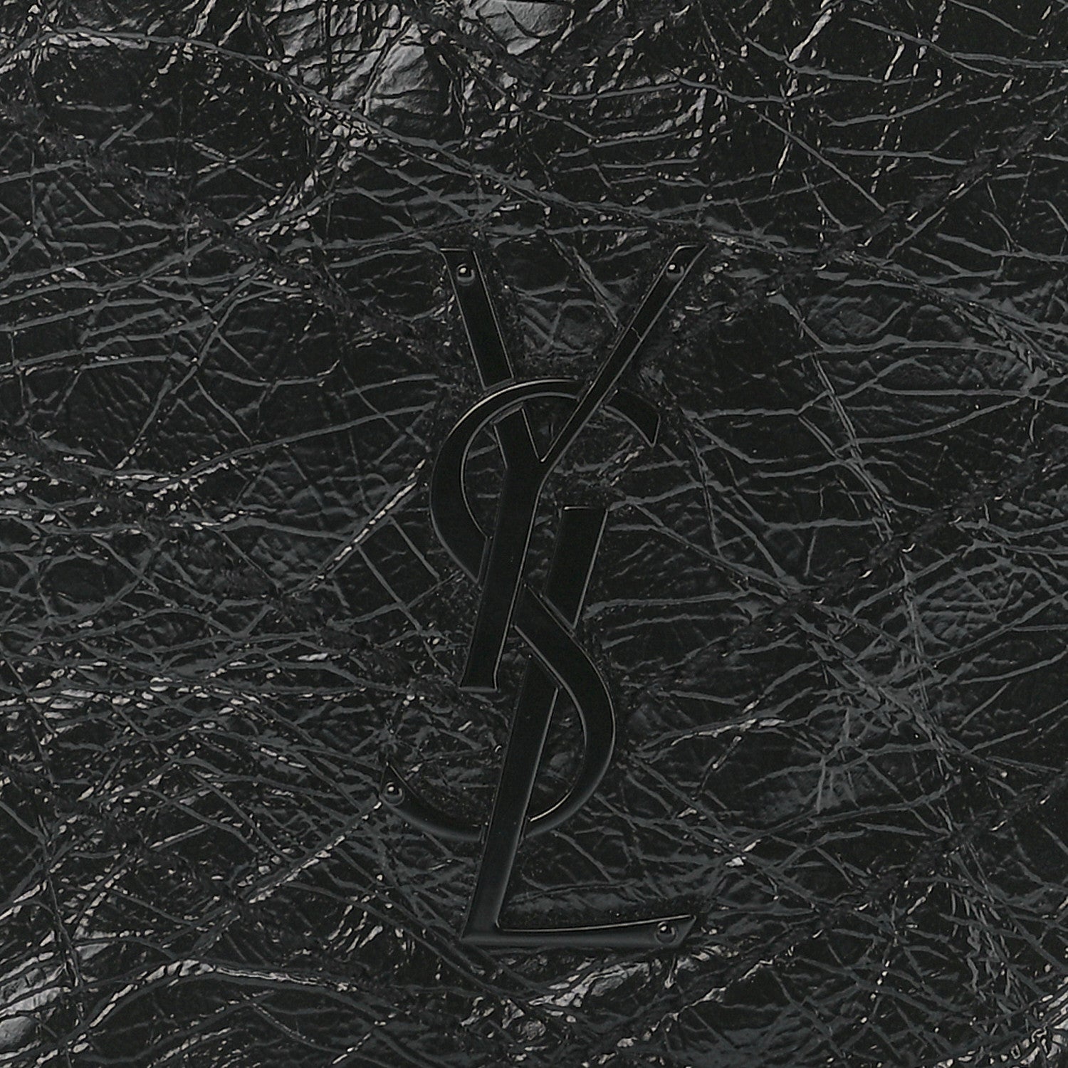 Saint Laurent Crinkled Calfskin Matelasse Monogram Niki Chain Wallet Black 7 of 10