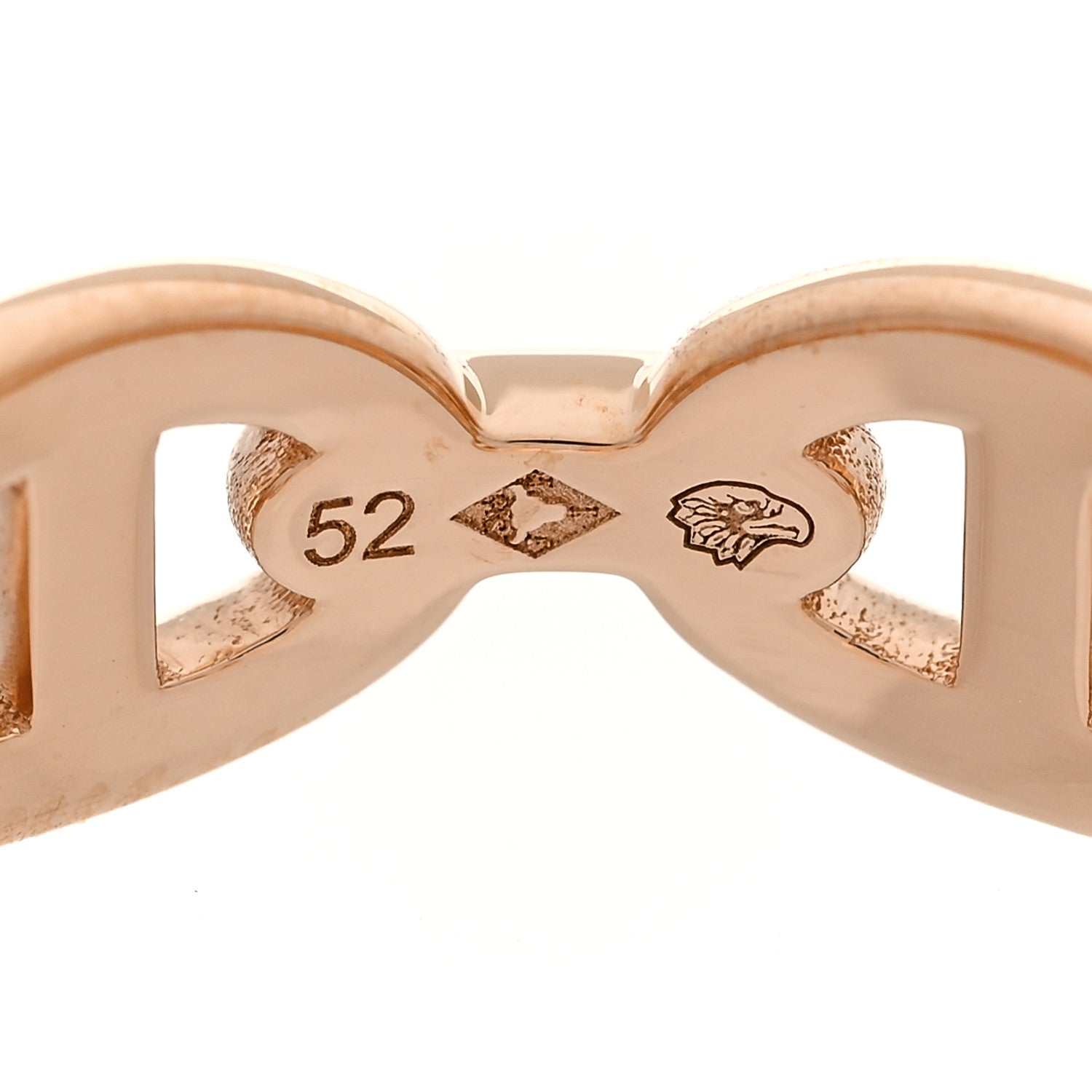 Hermes 18K Rose Gold PM Chaine d'Ancre Enchainee Ring 52 6 6 of 9