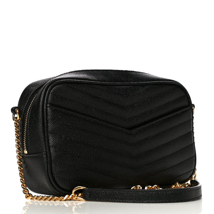 Saint Laurent Grain De Poudre Matelasse Monogram Mini Lou Camera Bag Black 3 of 10