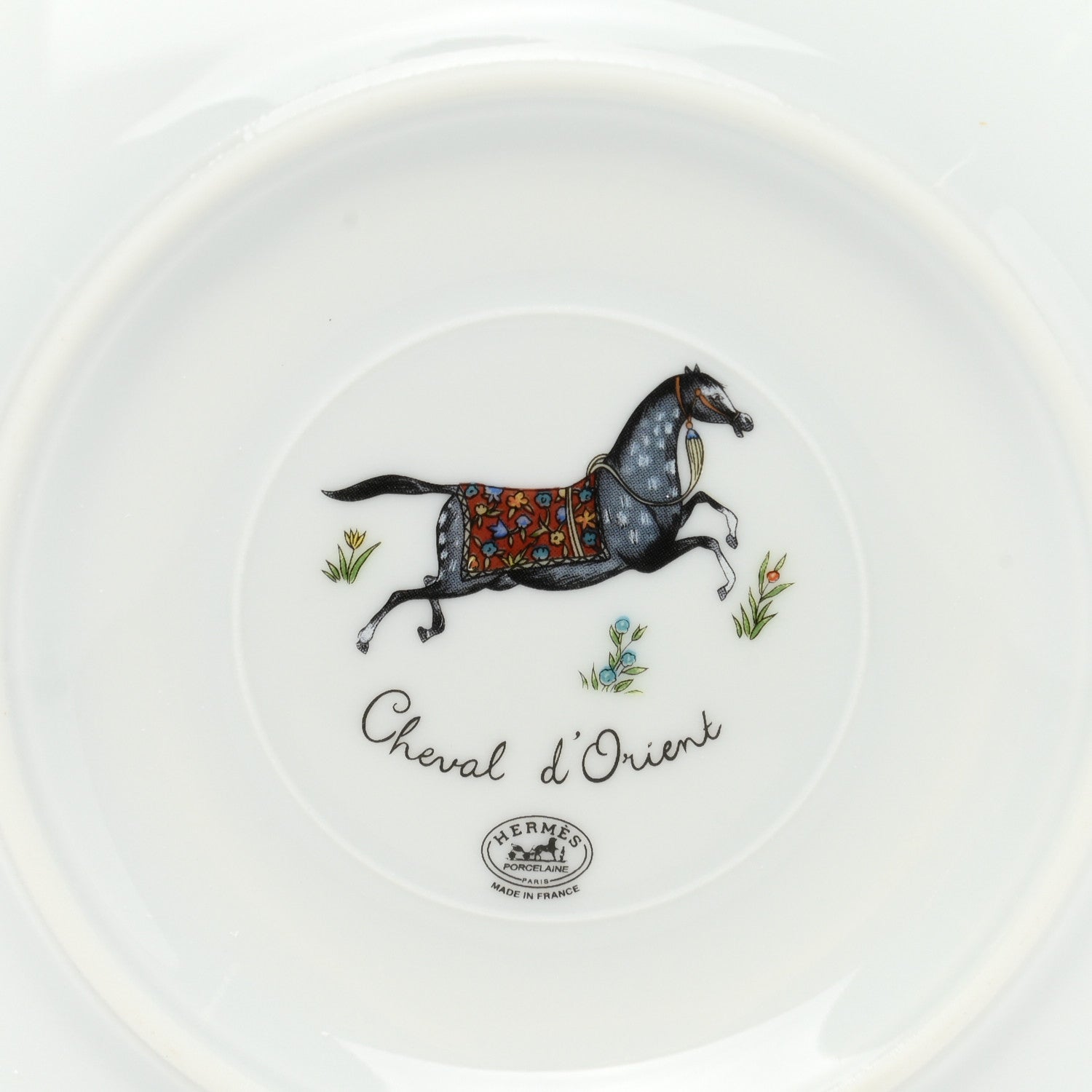 Hermes Porcelain Cheval d'Orient Tea Cup and Saucer Set of 2 6 of 10