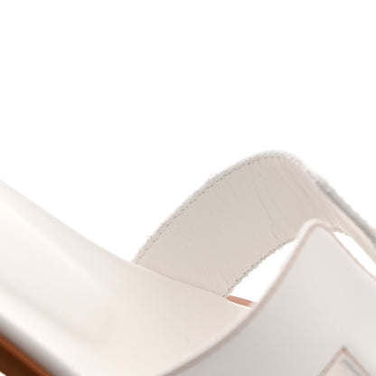 Hermes Box Calfskin Oran Sandals 37.5 White 9 of 10