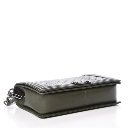 Chanel Calfskin Quilted Large Boy Flap Green 4 of 11