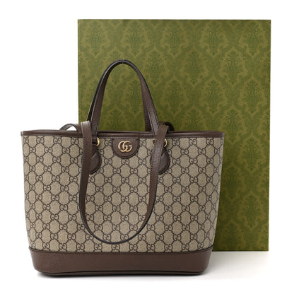 Gucci GG Supreme Monogram Textured Calfskin Small Ophidia Shoulder Tote Bag Beige Ebony New Acero 12 of 12