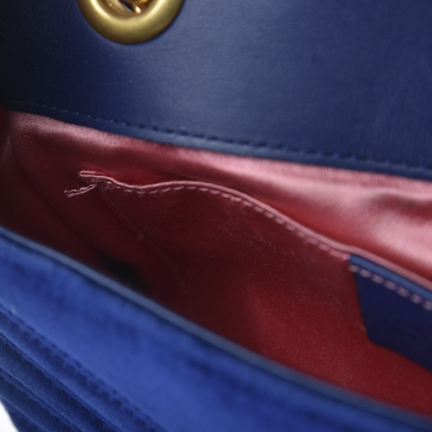 Velvet Matelasse Mini GG Marmont Shoulder Bag Cobalt Blue