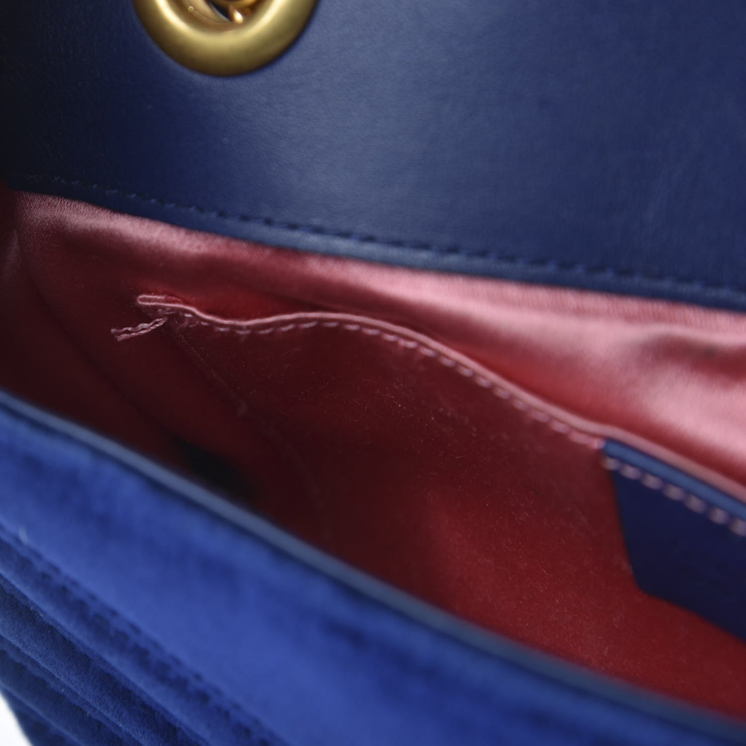 Gucci Velvet Matelasse Mini GG Marmont Shoulder Bag Cobalt Blue 11 of 11
