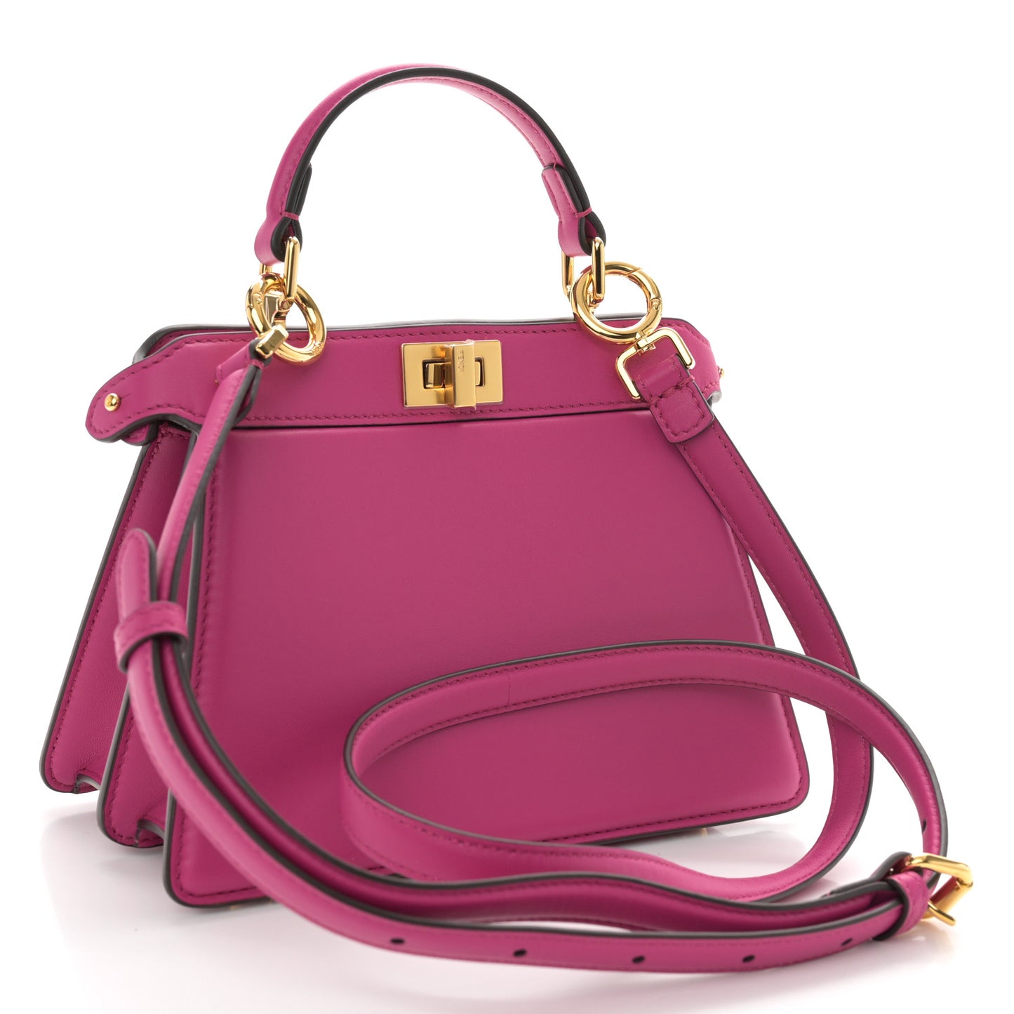Shiny Nappa Petite Peekaboo I SEE U Satchel Magenta