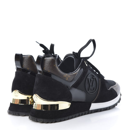 Louis Vuitton Suede Monogram Run Away Sneakers 37.5 Black 4 of 8