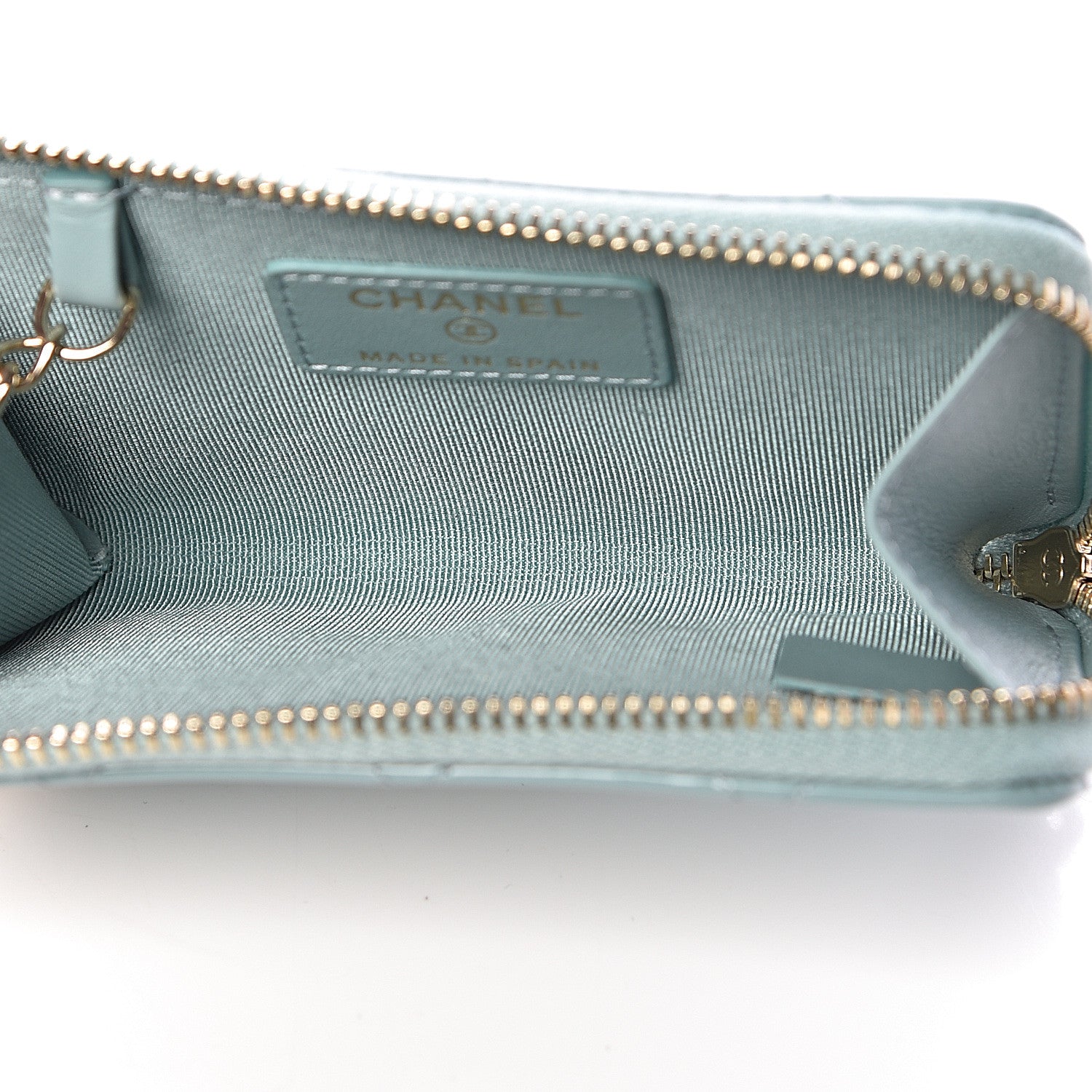 Chanel Patent Quilted Key Holder Case Blue 5 of 8