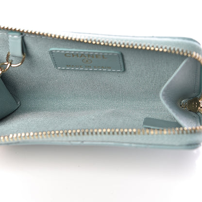 Chanel Patent Quilted Key Holder Case Blue 5 of 8