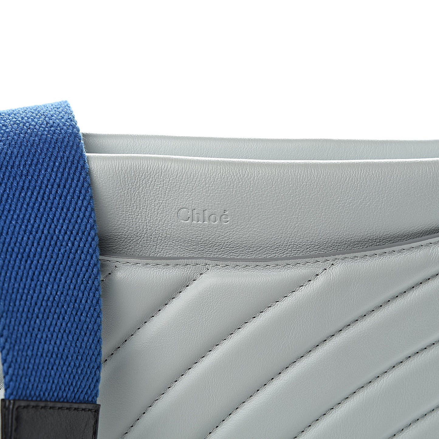 Smooth Calfskin Quilted Medium Roy Clutch Airy Grey