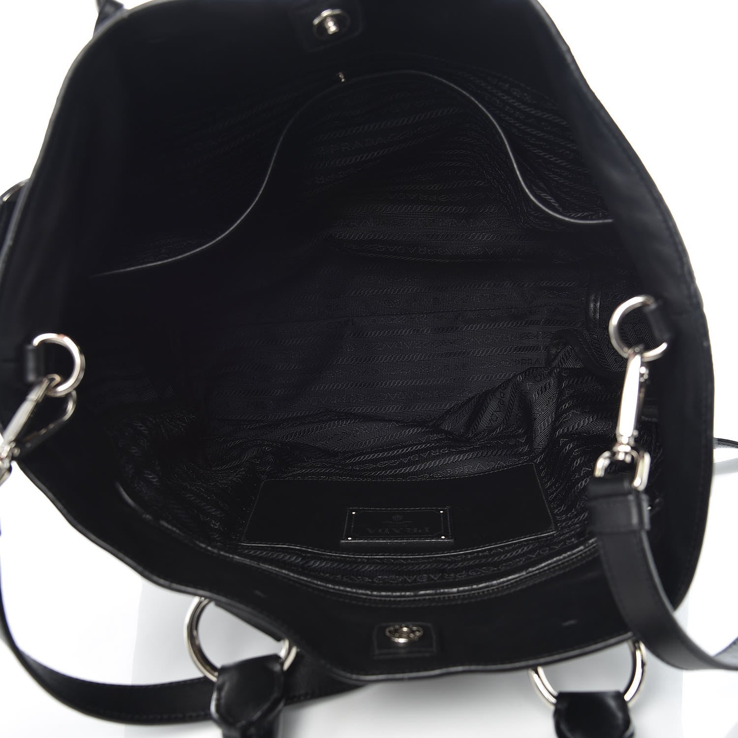 Prada Soft Calf Shopping Tote Black 5 of 13