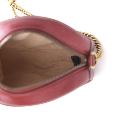 Gucci Glazed Calfskin Matelasse Heart Mini GG Marmont Round Shoulder Bag Romantic Cerise 4 of 9