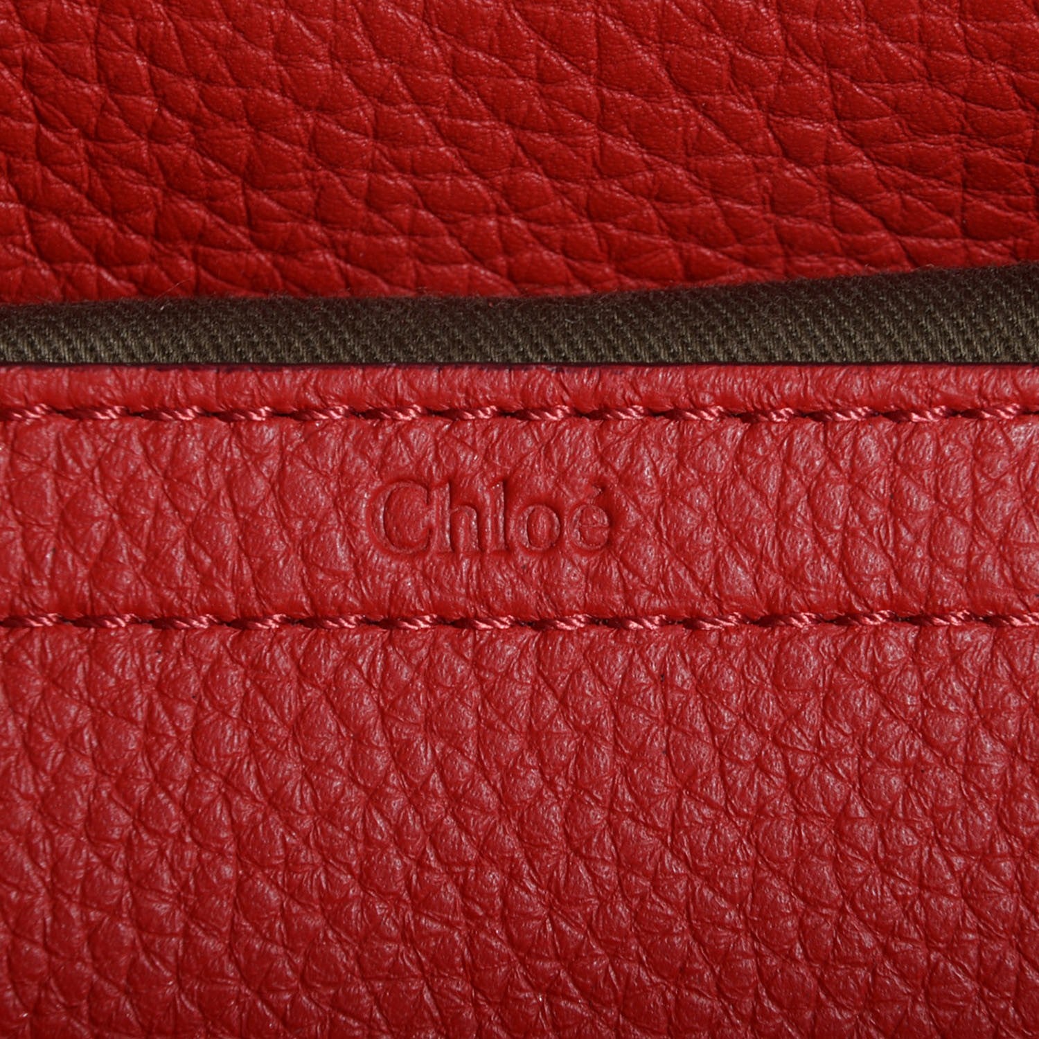 Chloe Grained Calfskin Medium Marcie Saddle Bag Paprika Red 6 of 10