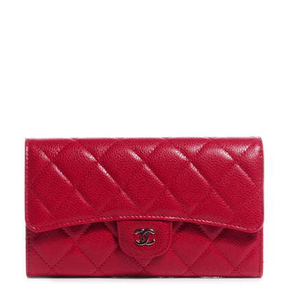 Chanel Caviar Quilted Large Flap Wallet Red 1 of 8