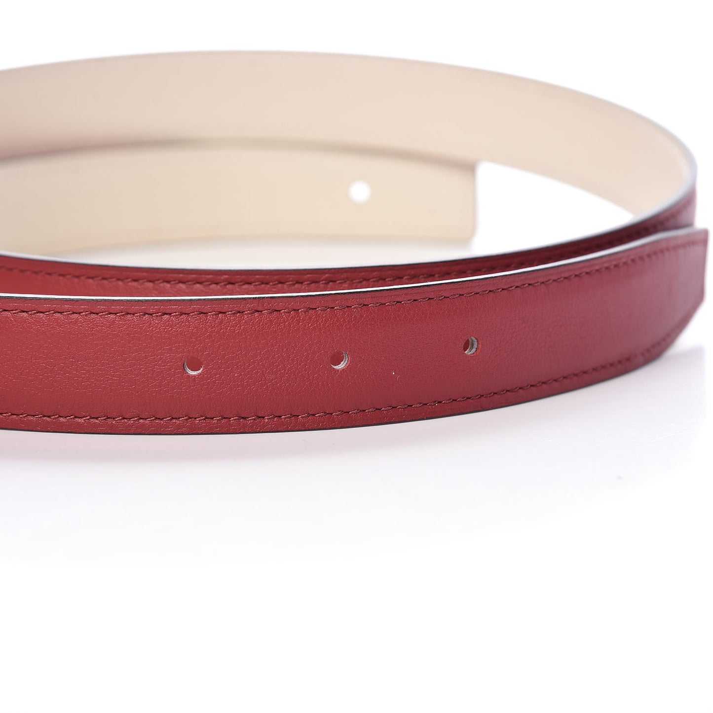 Swift Epsom 24mm Belt Strap 90 Rouge Grenat Craie