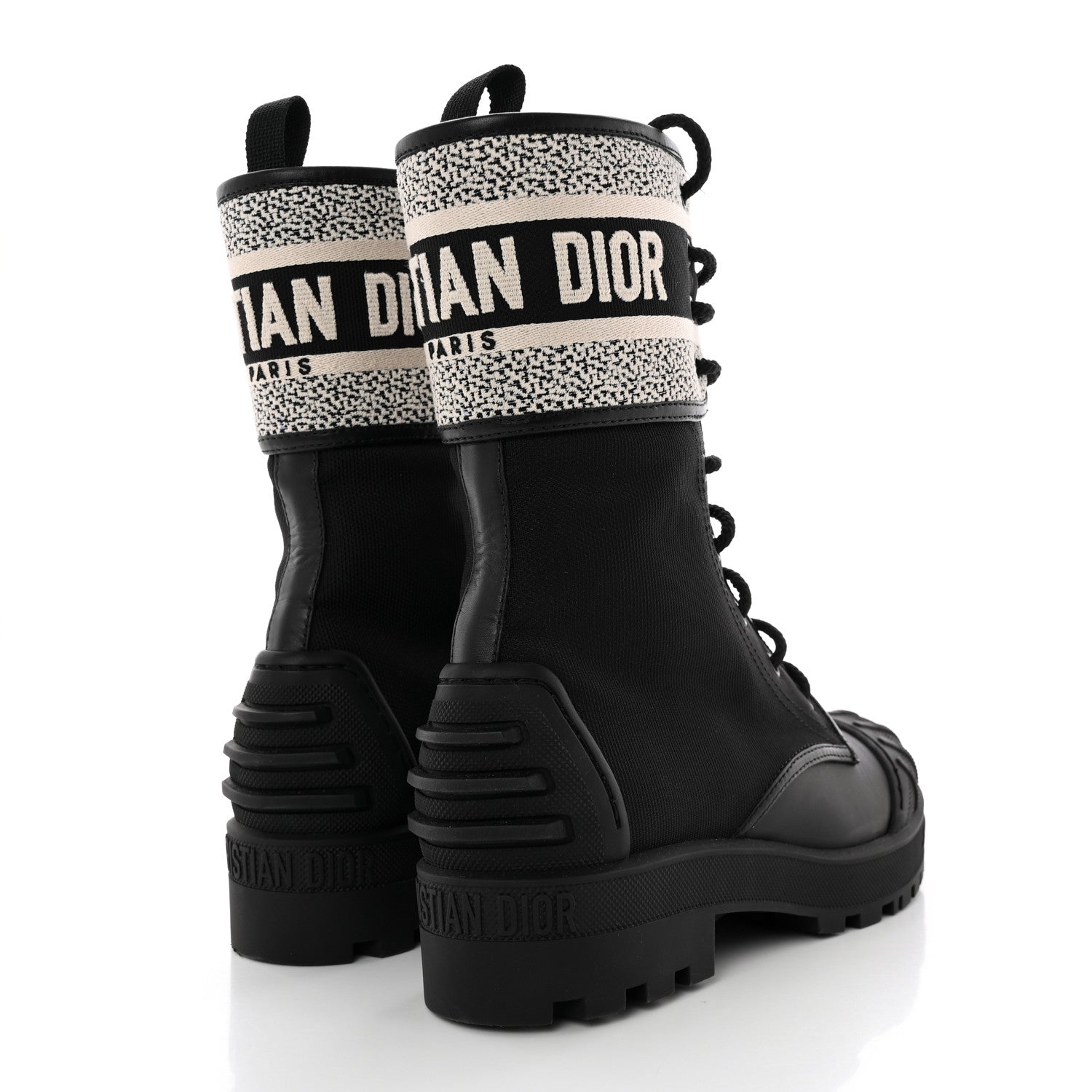 Christian Dior Calfskin Technical Fabric D-Major Ankle Boots 38 Black White 4 of 10