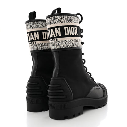 Christian Dior Calfskin Technical Fabric D-Major Ankle Boots 38 Black White 4 of 10