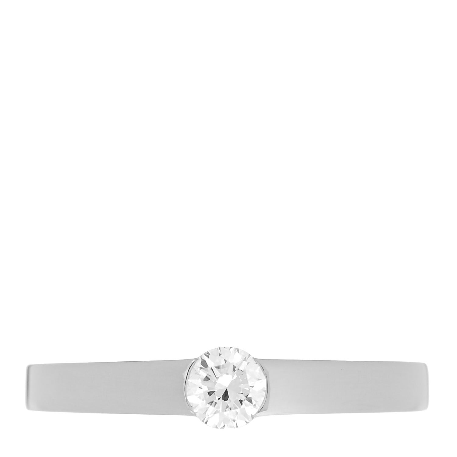Cartier 18K White Gold Diamond .21ct Solitaire Engagement Ring 49 4.75 1 of 4