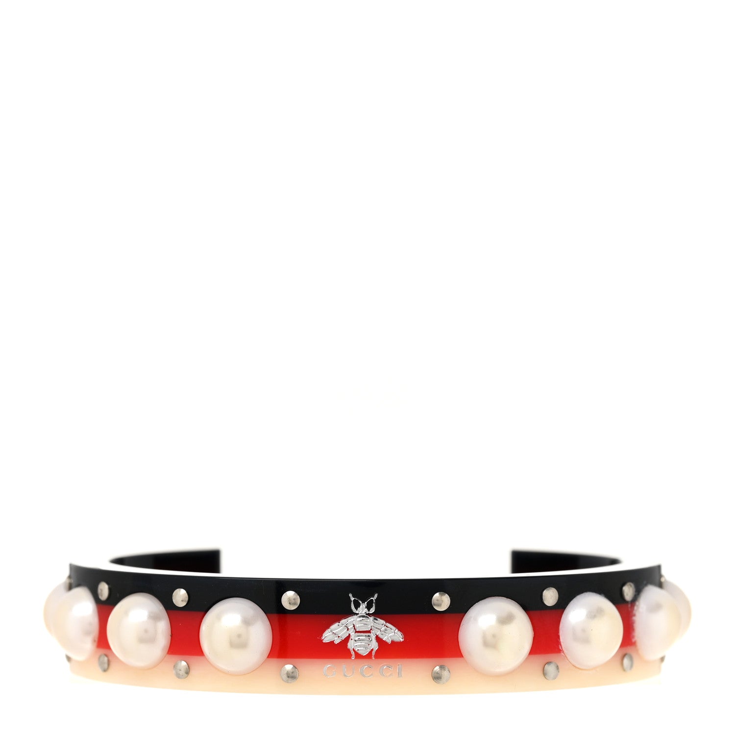 Gucci Web Pearl Cuff  Blue Red White 1 of 5