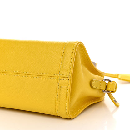 Alexander McQueen Pebbled Calfskin Mini Skull Padlock Zip Around Tote Yellow 10 of 12