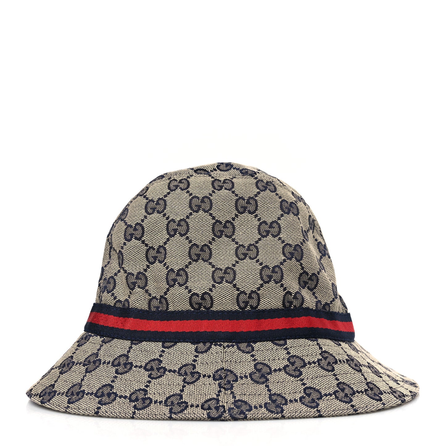 GG Monogram Web Bucket Hat L Beige Blue