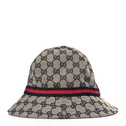 Gucci GG Monogram Web Bucket Hat L Beige Blue 4 of 8