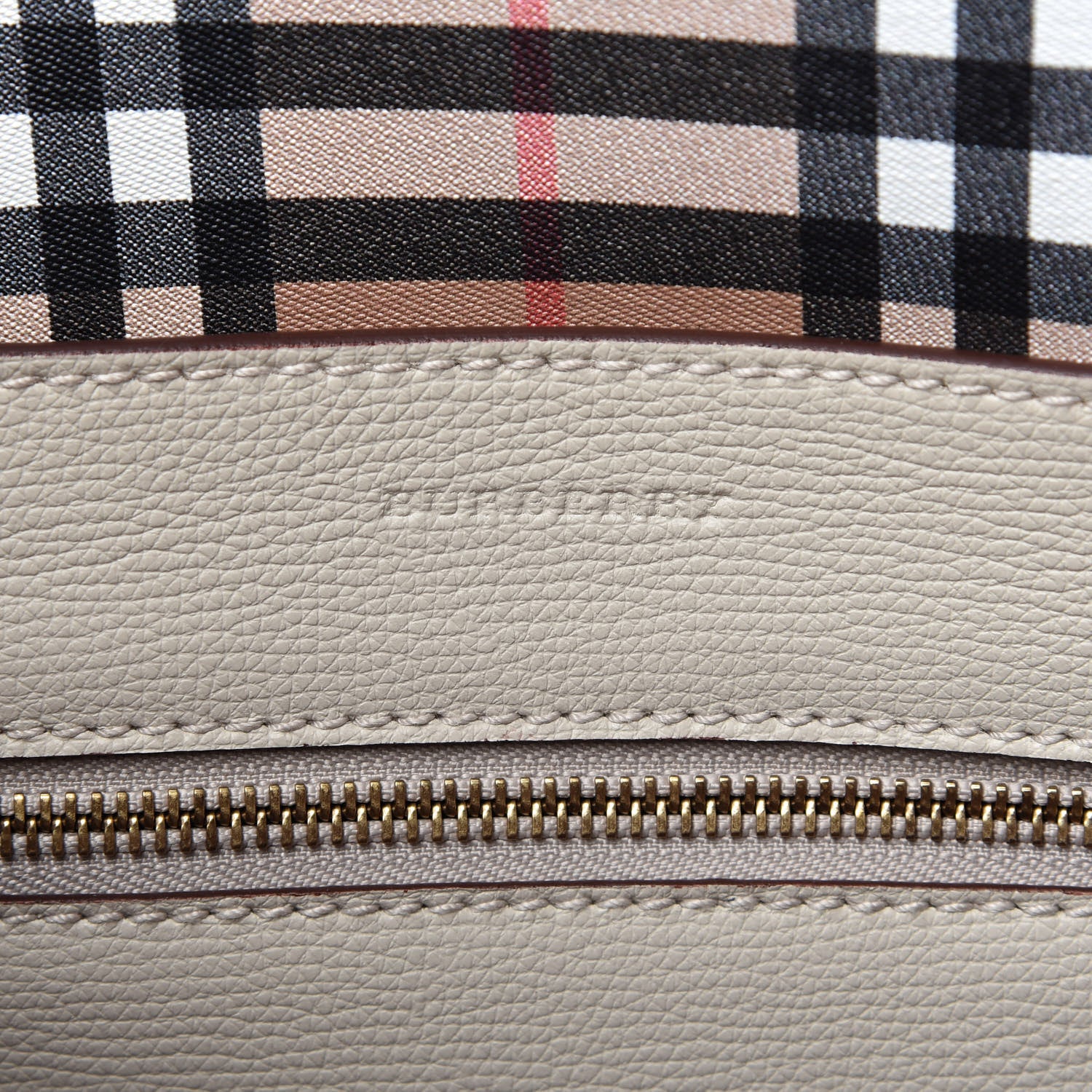 Burberry Calfskin Crest Embossed Small Tote Limestone 8 of 10