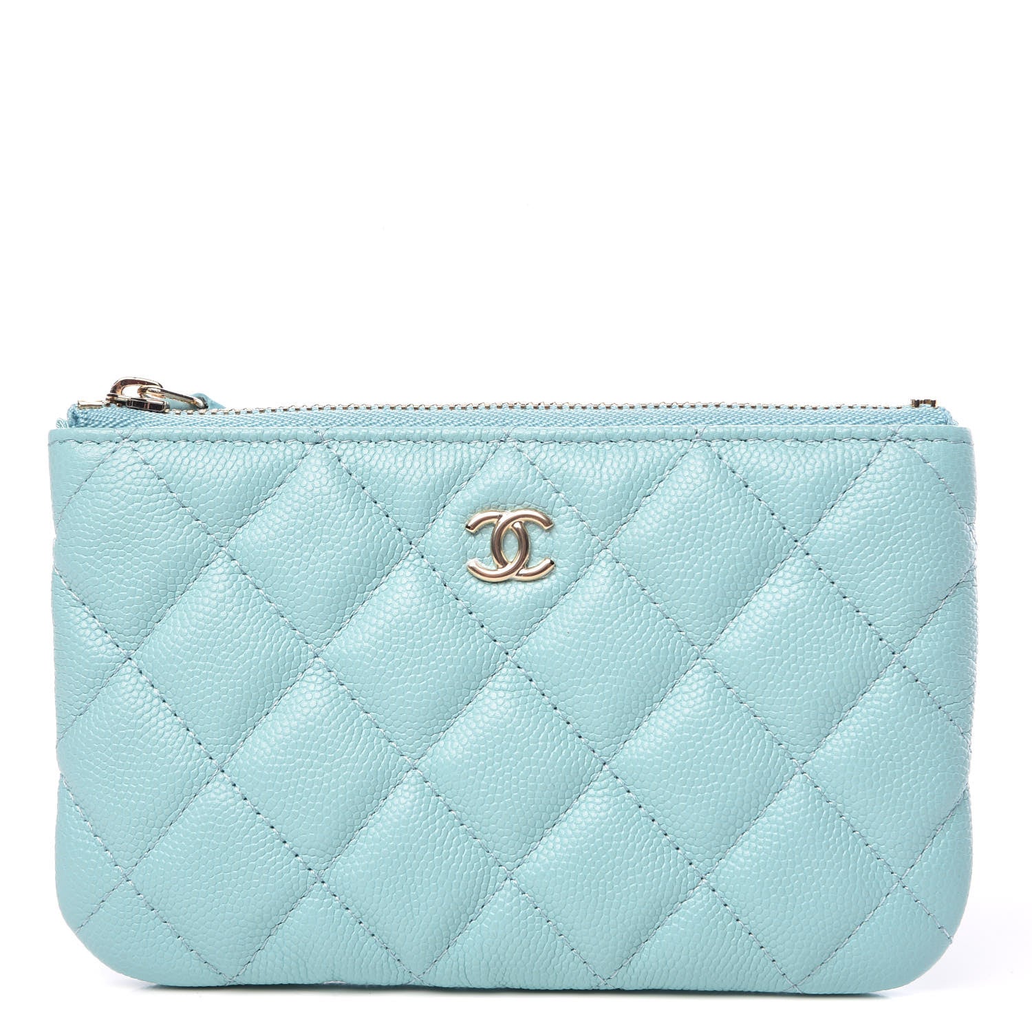 Chanel Caviar Quilted Small Cosmetic Case Light Blue 1 of 8
