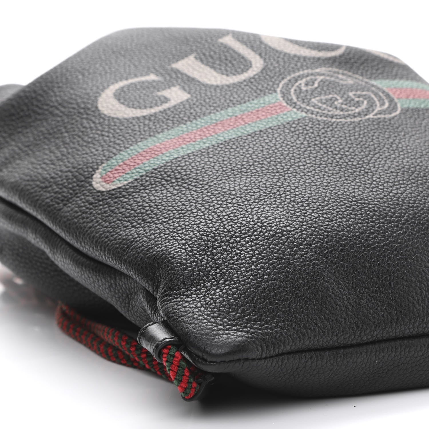 Gucci Calfskin Logo Drawstring Backpack Black 8 of 11