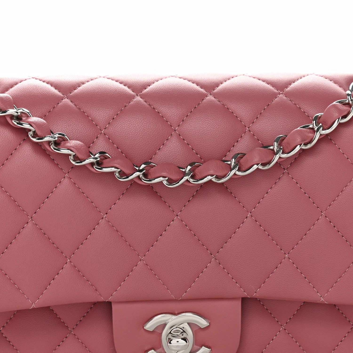 Chanel Lambskin Quilted Medium Double Flap Pink 8 of 12