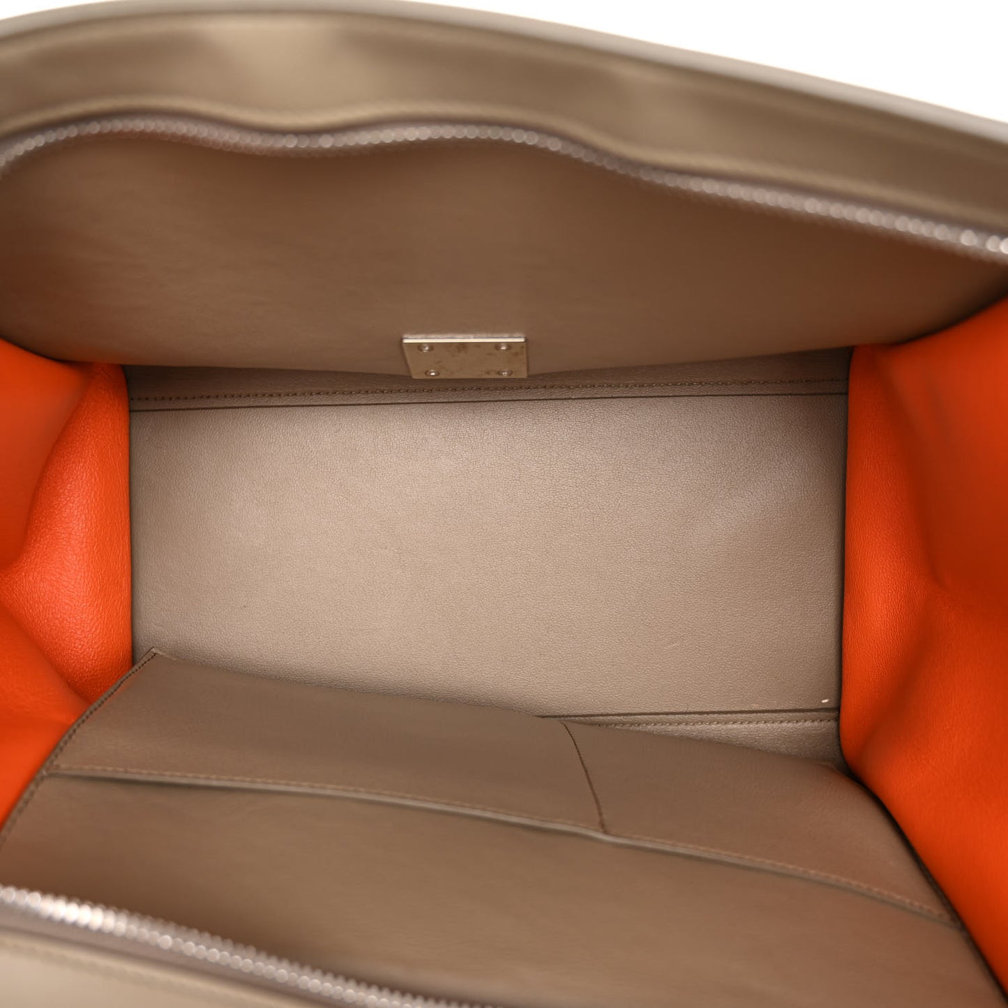 Smooth Calfskin Suede Medium Tri-Color Trapeze Orange