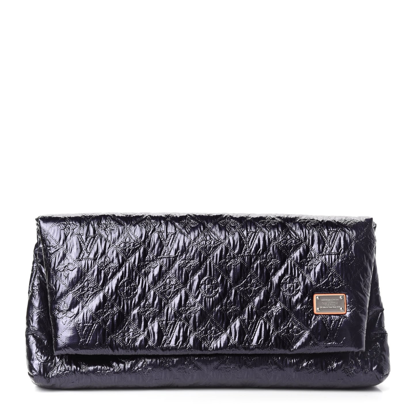 Jacquard Quilted Monogram Limelight Clutch MM Blue de France