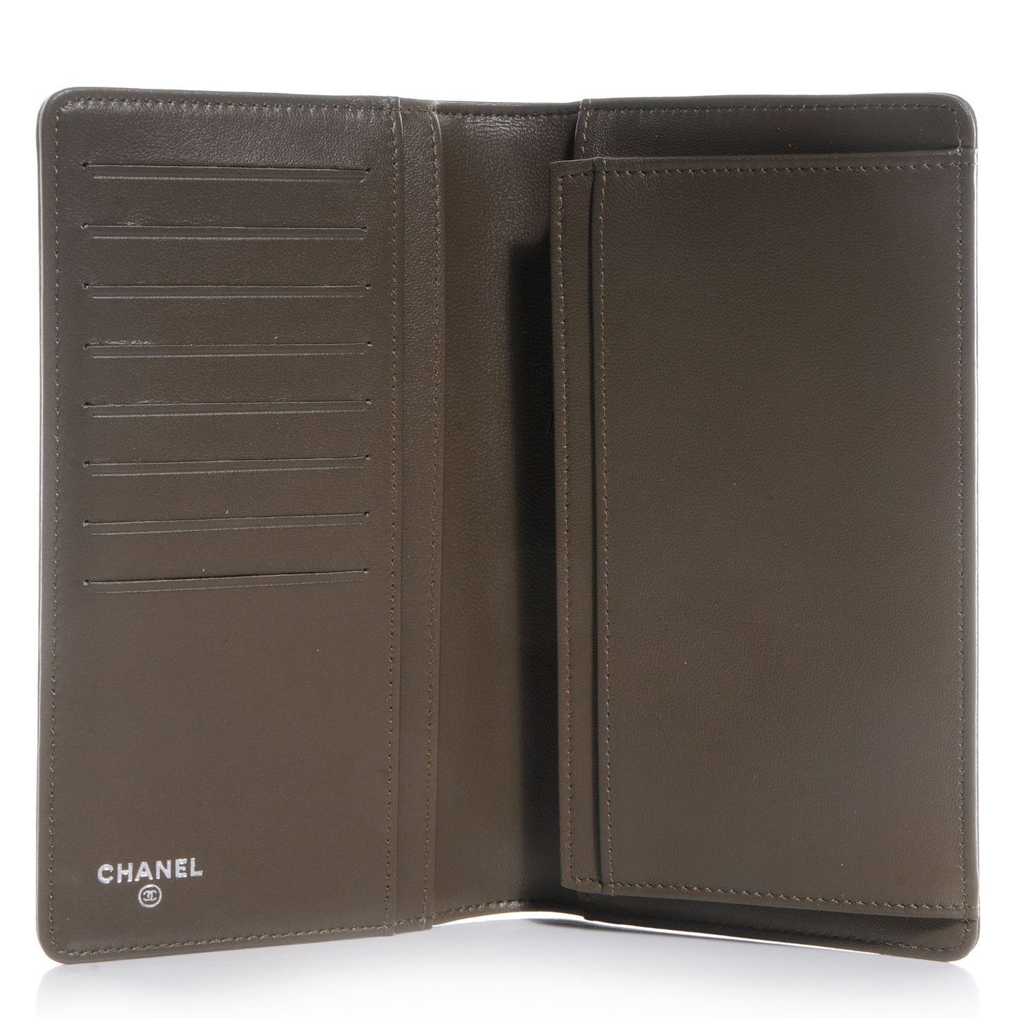 Lambskin Quilted Boy Yen Wallet Dark Green