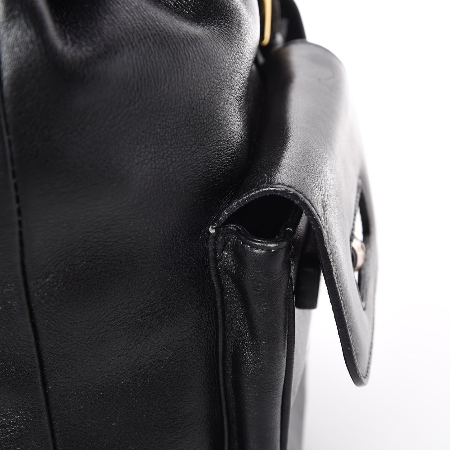 Calfskin Bamboo Backpack Black