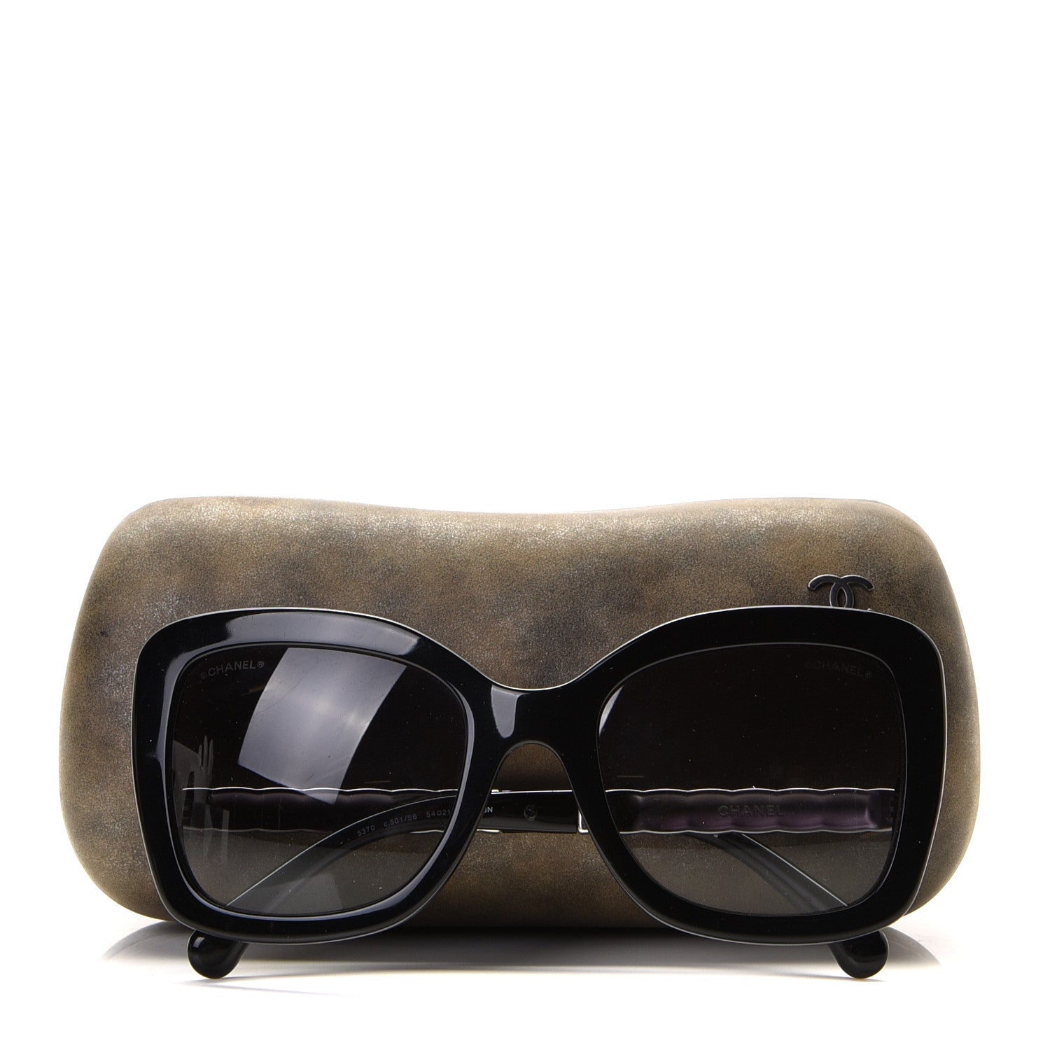 Chanel Acetate Spring Butterfly Sunglasses 5370 Black Silver 6 of 6