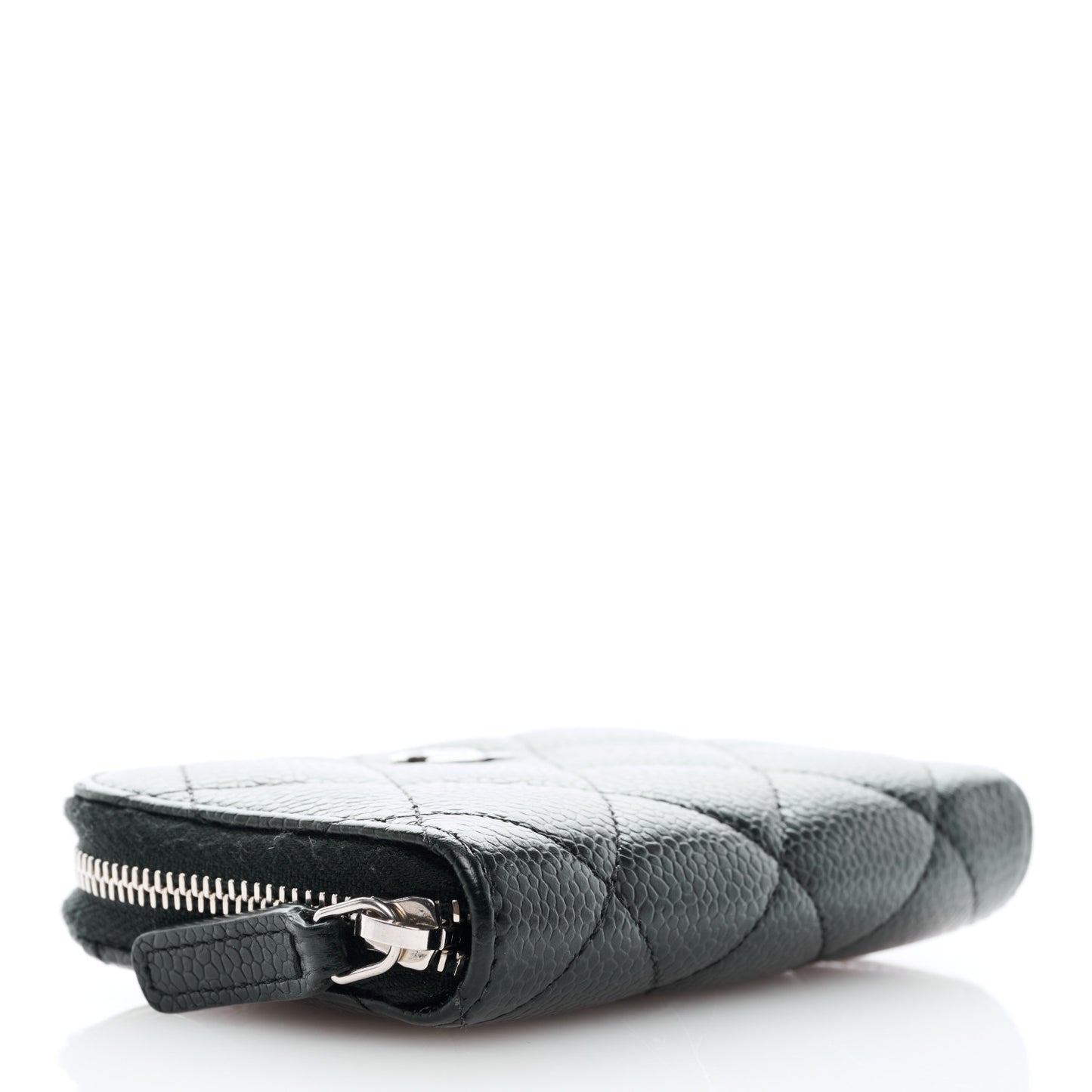 Caviar Quilted Zip Coin Purse Black