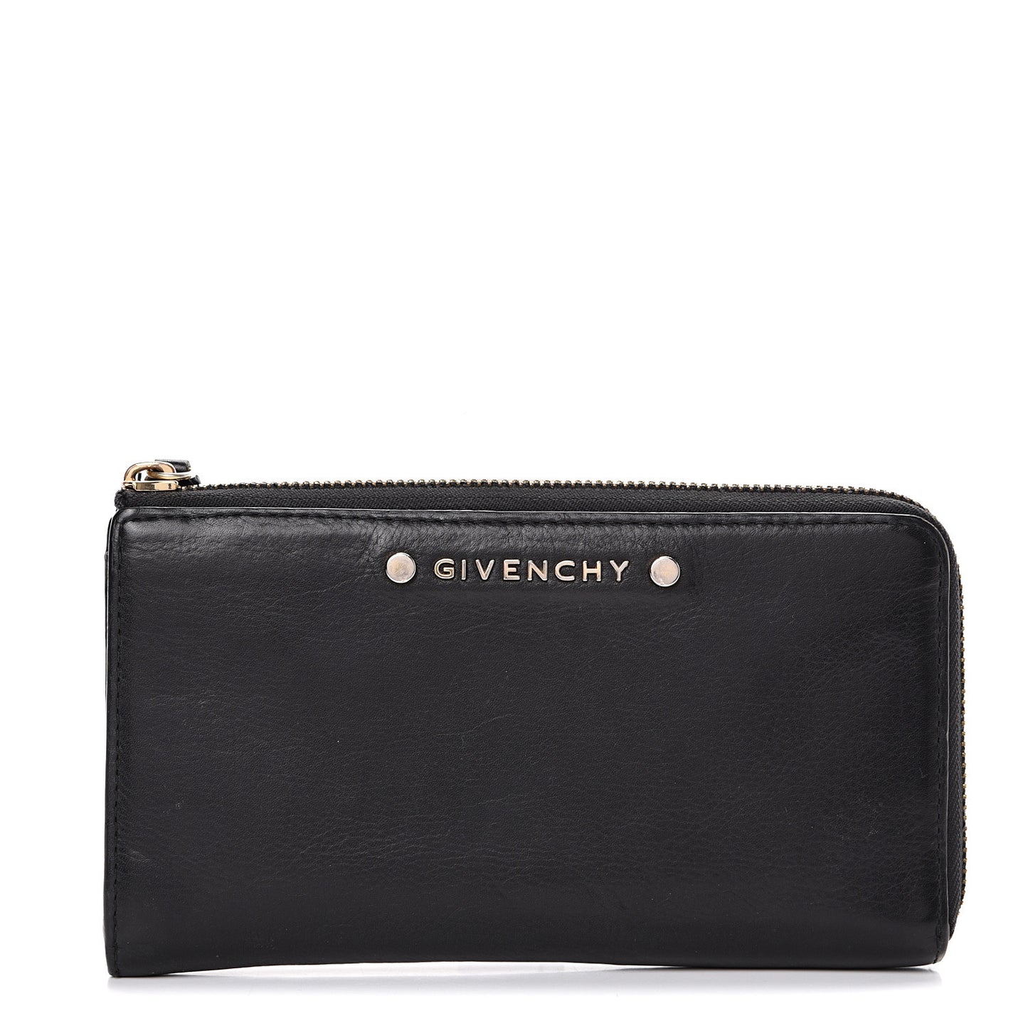 Sugar Goatskin Studded Pandora Half Zip Long Wallet Black