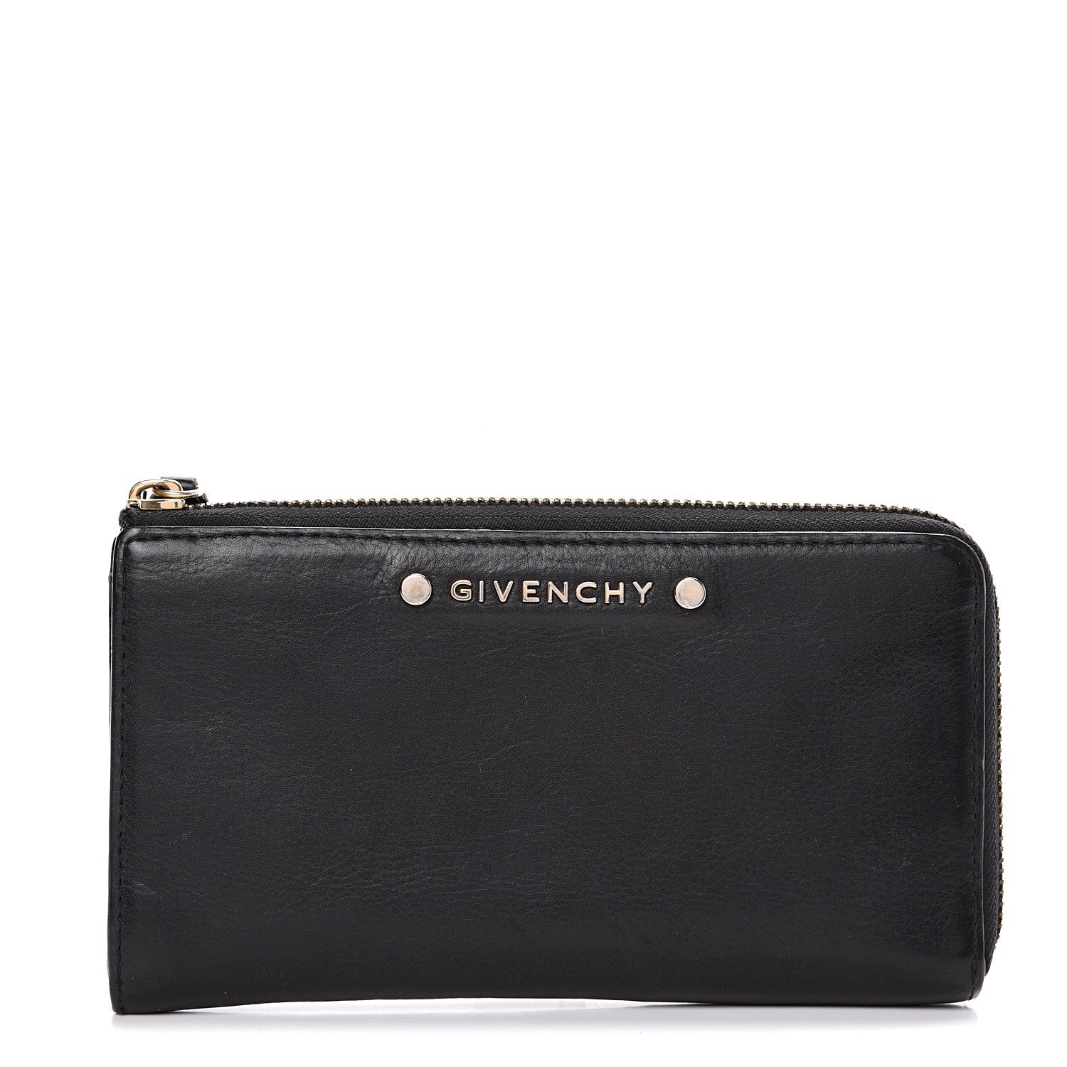 Givenchy Sugar Goatskin Studded Pandora Half Zip Long Wallet Black 1 of 8