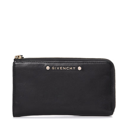 Givenchy Sugar Goatskin Studded Pandora Half Zip Long Wallet Black 1 of 8