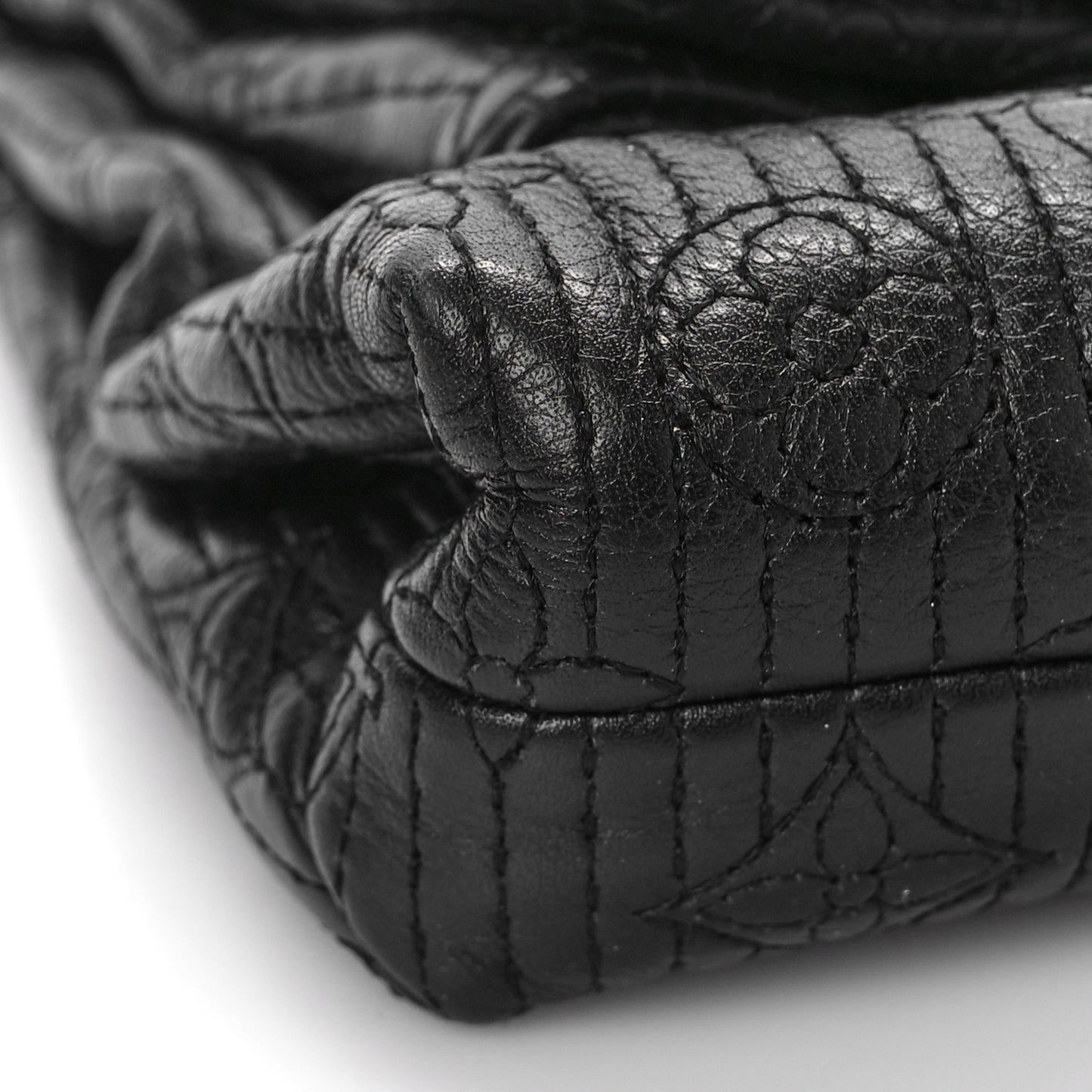 Calfskin Quilted Monogram Altair Clutch Black