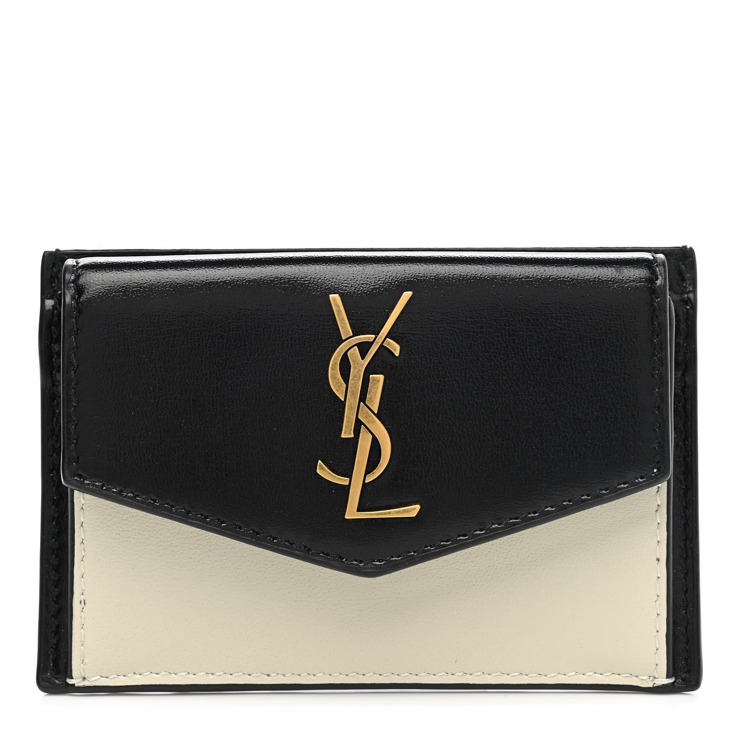 Calfskin Uptown Monogram Card Case Black