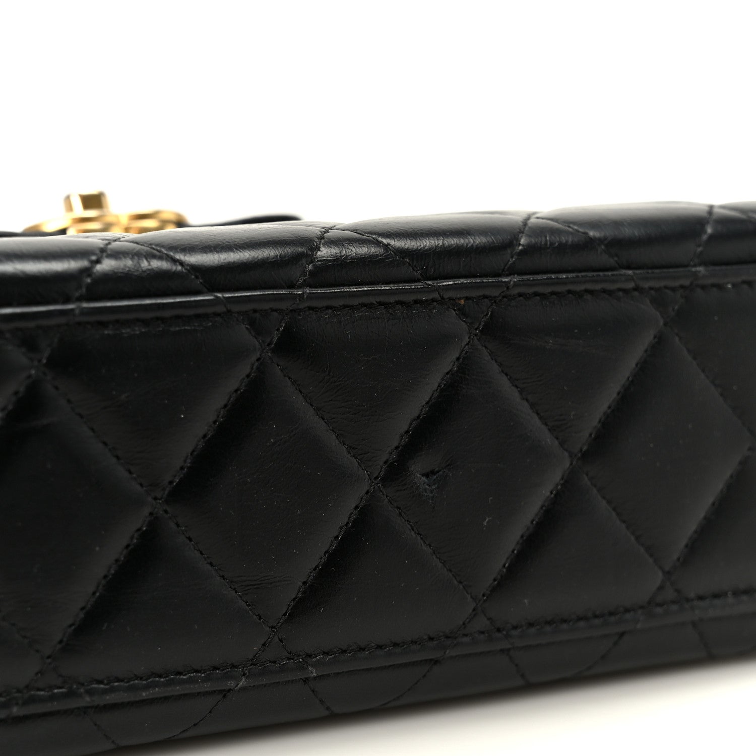 Chanel Shiny Aged Calfskin Quilted Nano Kelly Shopper Black 11 of 12