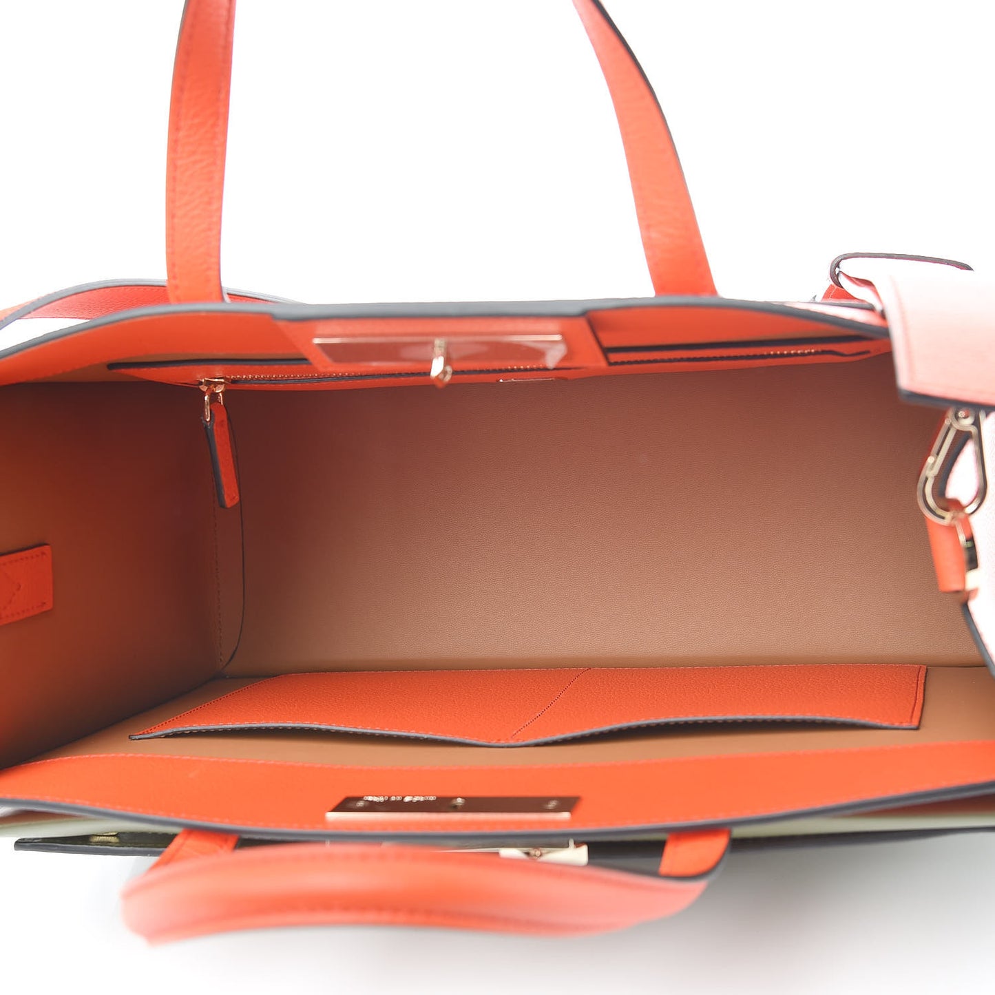 Calfskin Medium Milano Tote Tangerine Tango Winter Mos