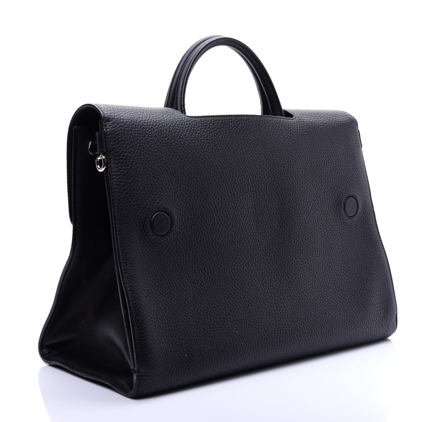 Grained Calfskin Large Diorever Flap Black