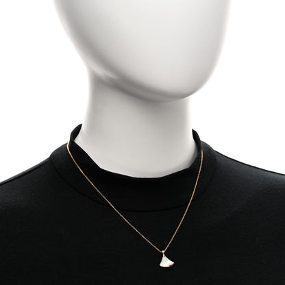 Bulgari 18K Rose Gold Diamond Mother of Pearl Small Divas' Dream Pendant Necklace 2 of 5